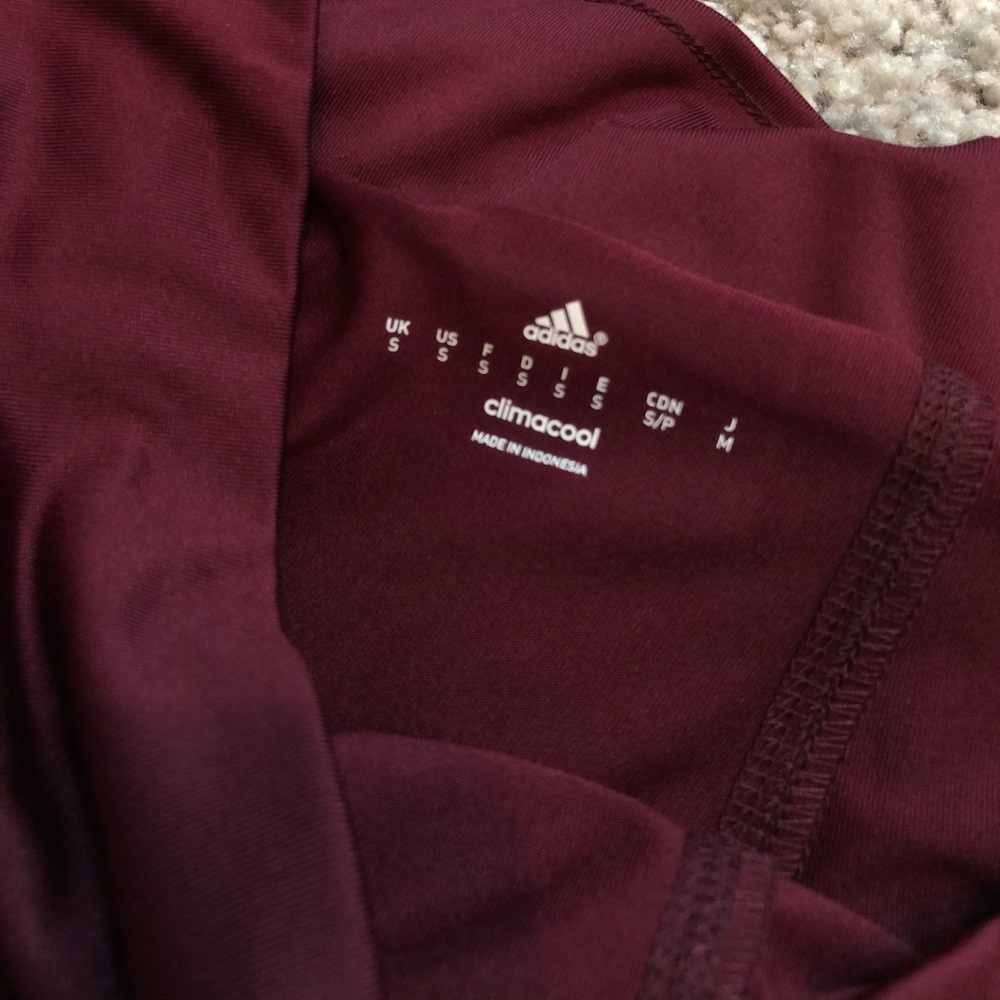 ADIDAS BURGUNDY AND WHITE TENNIS SKIRT - Picture 3 of 4